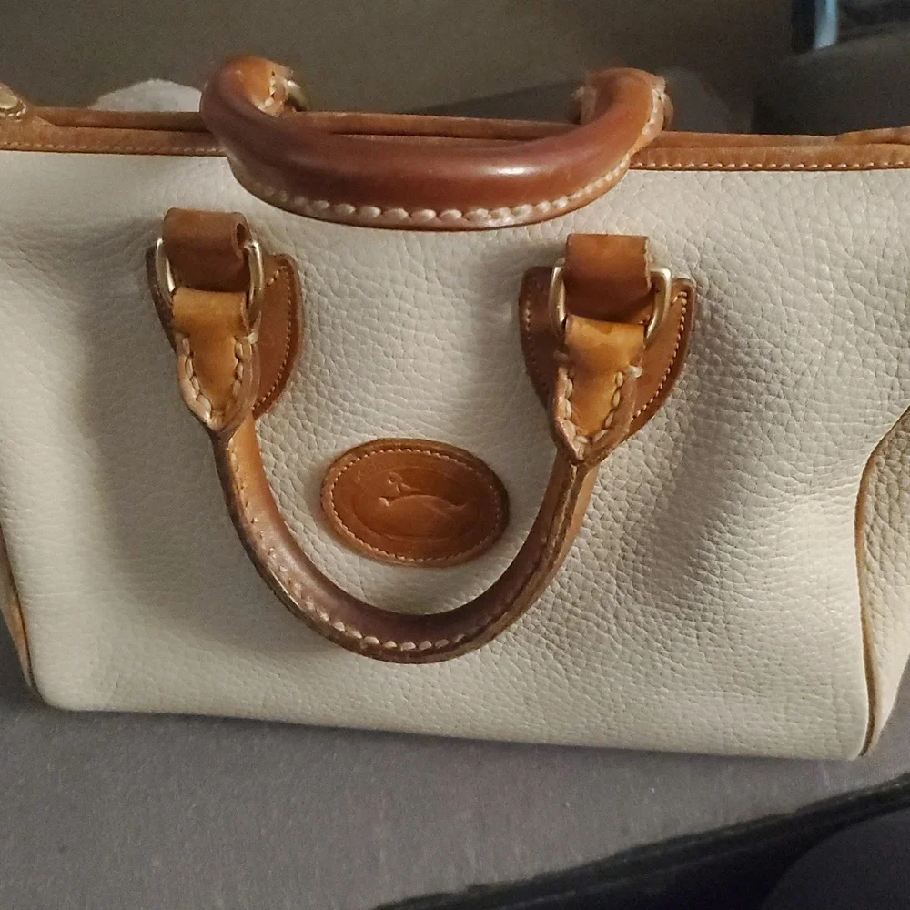 Dooney & Bourke Cream and‎ Tan Satchel/leather Speedy